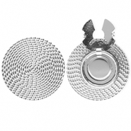Cubrebotones Acero Inox redondos look ratán Plateado