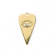 Colgante met&aacute;lico TQ lat&oacute;n coraz&oacute;n con ojo providencia Dorado