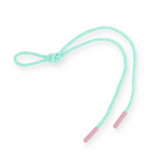 Llavero paracord Verde menta-blanco-rosa claro