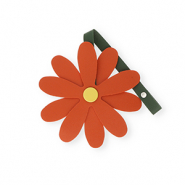 Colgantes llamativos flor Rojo terracota-amarillo-verde oscuro