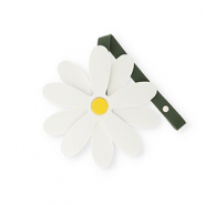 Colgantes llamativos flor Blanco-amarillo-verde oscuro