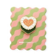 BY31® Pin "Sushi" en una tarjeta Verde oscuro-rosa coral-blanco-gris-dorado
