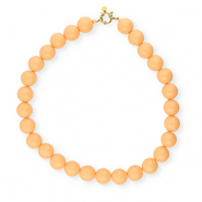 BY31&reg; Collares de abalorios acr&iacute;licos 16mm brillante Chamois orange 15-1145 TCX-dorado