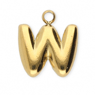 Colgantes Acero Inox letra W Dorado