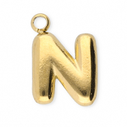 Colgantes Acero Inox letra N Dorado