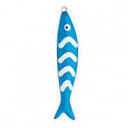 Colgantes Acero Inox pez Dorado-azul-blanco
