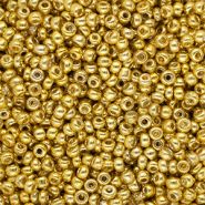 Rocalla cristal 8/0 (3mm) Dorado amarillo metálico brillante