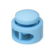 Fornituras coloridas abalorio stopper para cordón redondos Azul claro