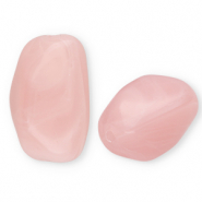 Abalorios acrílicos rectángulo Rosa claro-mármol