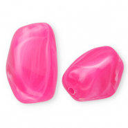 Abalorios acrílicos rectángulo Fucsia-mármol