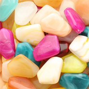 Abalorios acrílicos pentágono Multicolor-mármol