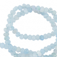 Piedras naturales 4mm faceteados Azul hielo