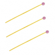 BY31® Fornituras Acero inox bastón con cabeza bola 35mm Dorado-púrpura lavanda