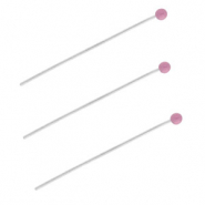 BY31® Fornituras Acero inox bastón con cabeza bola 35mm Plateado-púrpura lavanda