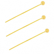 BY31® Fornituras Acero inox bastón con cabeza bola 35mm Dorado