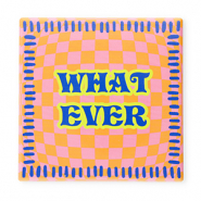BY31® Azulejo decorativo con frase "What ever" Naranja-rosa-azul-amarillo néon
