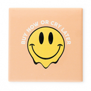 BY31® Azulejo decorativo con frase "Buy now or cry later" Albaricoque-amarillo-negro-blanco