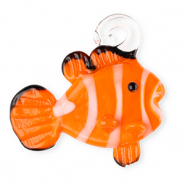 Colgantes de vidrio pintados a mano pez payaso Naranja-blanco-negro