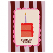 BY31&reg; Tarjetas para joyer&iacute;a "Birthday wishes" Marr&oacute;n-p&uacute;rpura-rosa-crema-rojo