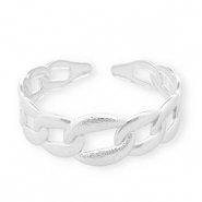 Pulseras Acero Inox bangle eslabón gourmet Plateado