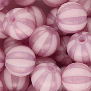 DQ&reg; Abalorios acr&iacute;licos 16 mm con rayas Rosa vintage