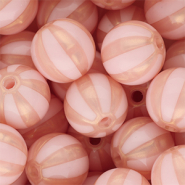 DQ&reg; Abalorios acr&iacute;licos 16 mm con rayas Rosa claro-rosa melocot&oacute;n