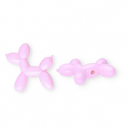 Abalorios acrílicos perro globo Lila pastel