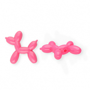 Abalorios acrílicos perro globo Rosa oscuro