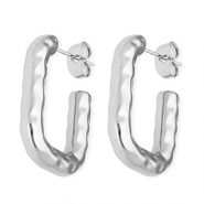 Pendientes Acero Inox rectángulo Plateado