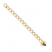 BY31® Fornituras Acero inox extención set de cadena corazón Plateado