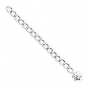 BY31® Fornituras Acero inox extención set de cadena flor Plateado