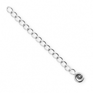BY31® Fornituras Acero inox extención set de cadena espiral Plateado