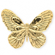 Broches llamativos in acero inox mariposa Dorado