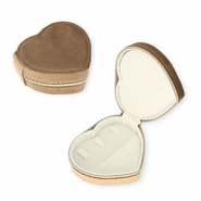 Caja de joyería para viaje corazón Marrón