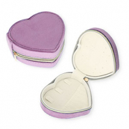 Caja de joyería para viaje corazón Púrpura
