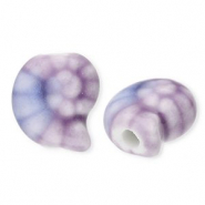 Abalorios de cerámica concha Púrpura-azul