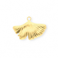 Colgantes Acero Inox hoja Ginkgo Dorado