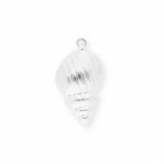 Colgantes Acero Inox concha Plateado