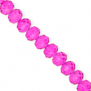 Abalorios faceteados disco 12x9mm Rosa fucsia