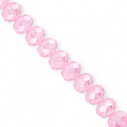 Abalorios faceteados disco 12x9mm Rosa claro