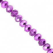 Abalorios faceteados disco 8x6mm Púrpura-revestimiento pearl shine