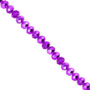 Abalorios faceteados disco 4x3mm Púrpura oscuro-revestimiento pearl shine