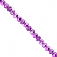 Abalorios faceteados disco 4x3mm Púrpura-revestimiento pearl shine