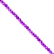 Abalorios faceteados disco 3x2mm Púrpura oscuro-revestimiento pearl shine