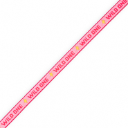 BY31® Cinta con texto lineas "Wild one" Rosa-rojo-amarillo