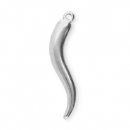 Colgantes Acero Inox cuerno de la suerte Plateado