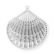 Colgantes Acero Inox concha Plateado
