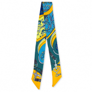 Bandana Pa&ntilde;uelo con flor Verde teal-naranja-azul