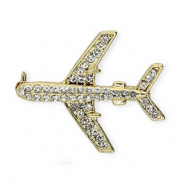 Broches avión con strass Dorado-cristal