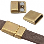 Cierre magnético metálico DQ (para cuero plano 10mm) Bronce viejo (sin níquel)